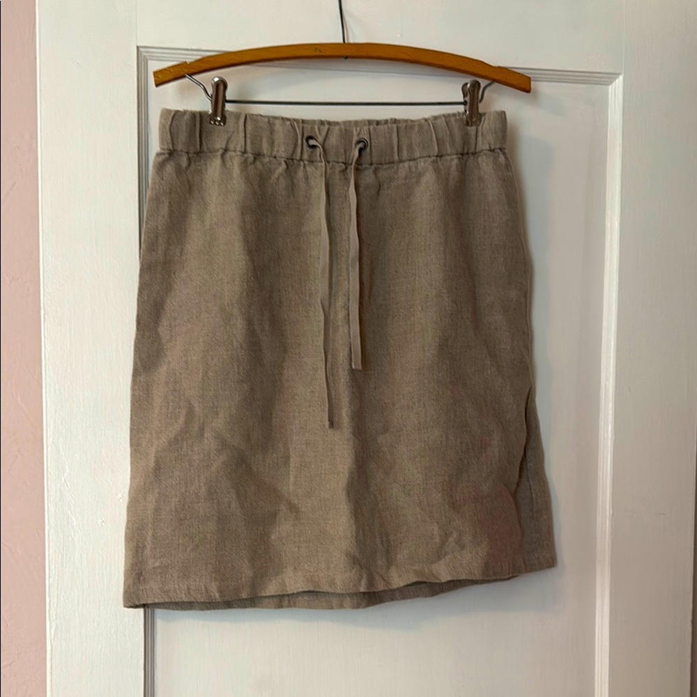 Eileen Fisher Beige Linen Pencil Skirt